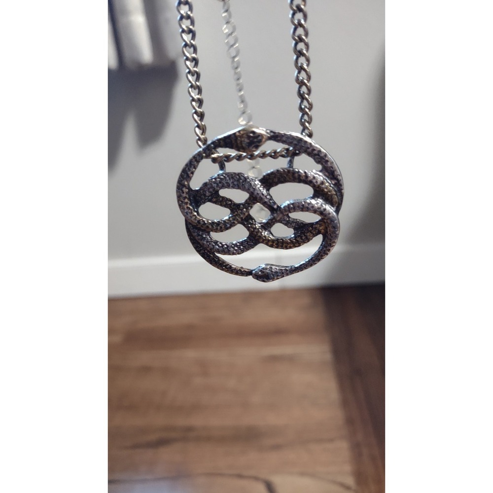Auryn The Neverending Story Snake Pendant Necklace Silver Gold Tone Fantasy Prop - Picture 3 of 6